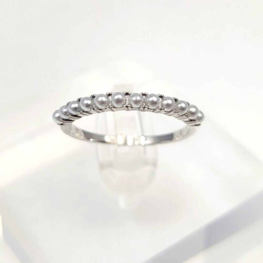 Sterling Silver Pearl Stack Ring